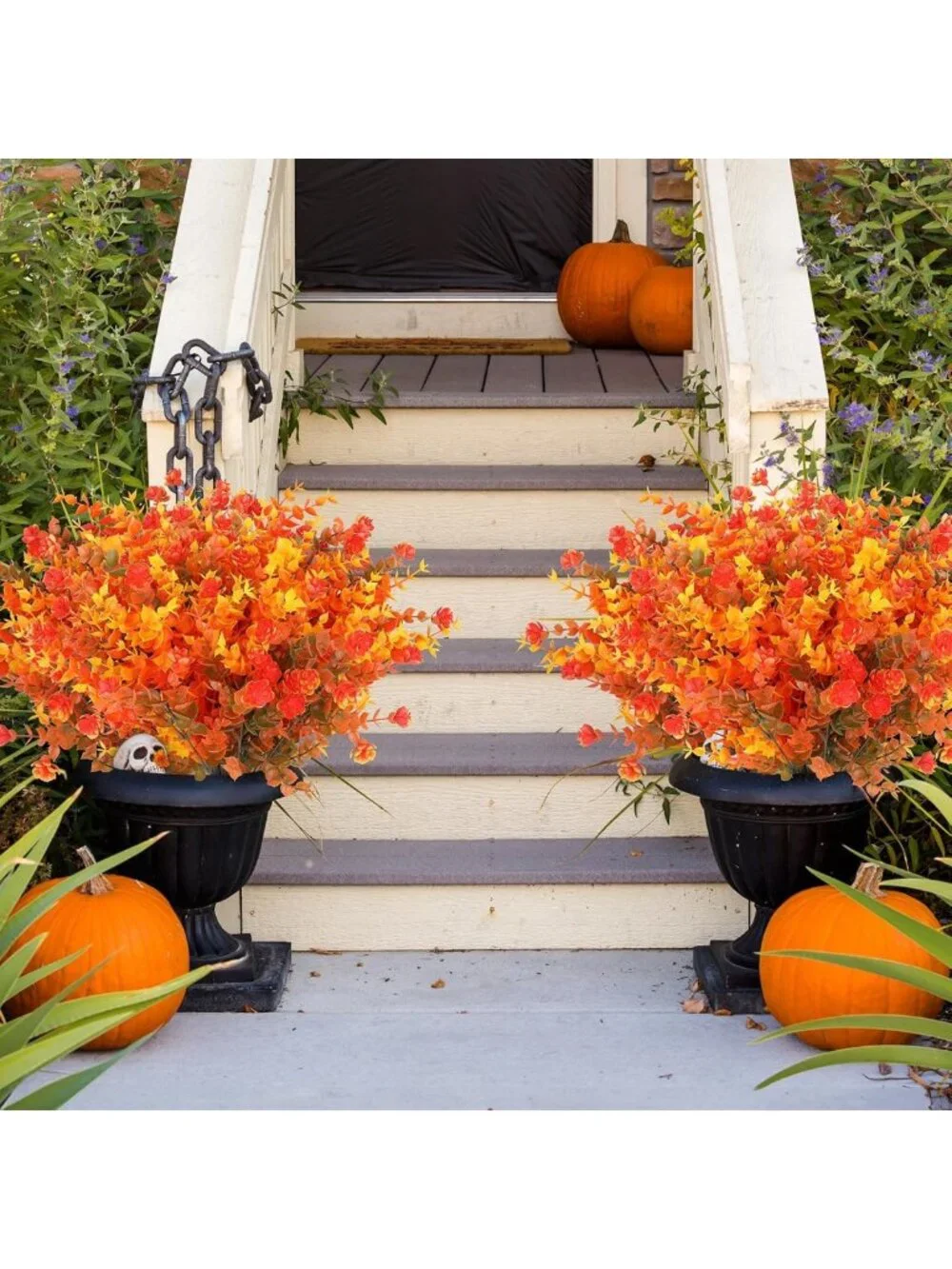 12 Bundles Faux Fall Flowers - No Fade Plastic Plants for Indoor/Outdoor Decor